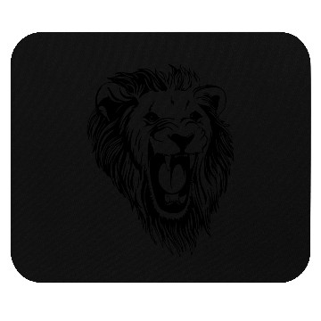 Discover Lion - male face roaring Mouse Pads
