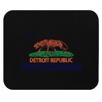 Discover Detroit Republic Tiger Flag Distressed Mouse Pads