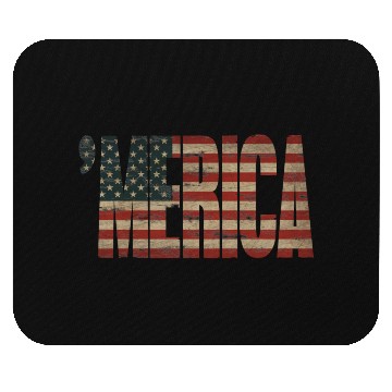 Discover Vintage Distressed US Flag 'MERICA Mouse Pads