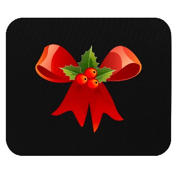 Discover Christmas Bow with Holly Mouse Pads