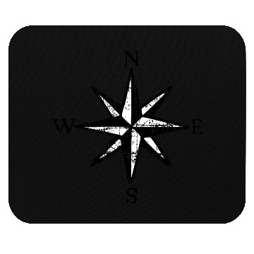 Discover Compass Rose NESW (Vintage Black&White) Mouse Pads