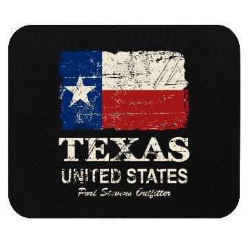 Discover Texas Flag - Vintage Look Mouse Pads