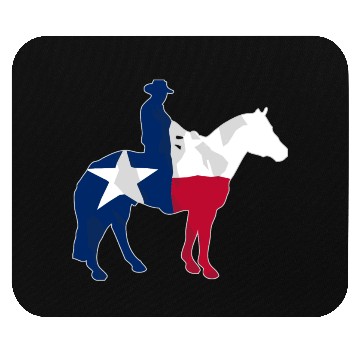 Discover Texas Cowboy Flag Mouse Pads