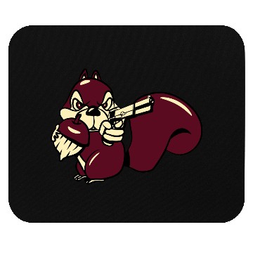 Discover Squirrel witty nut gun Mouse Pads