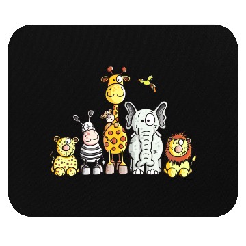 Discover Happy African Animal Team Mouse Pads
