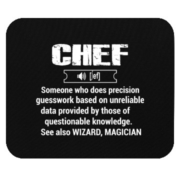 Discover chef, chef funny, chef skull and cleavers, swedish Mouse Pads