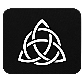 Discover Triquetra circle interlaced irish white black Mouse Pads