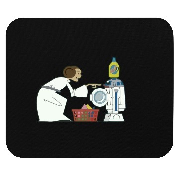 Discover Funny Star Wars r2d2 and Leia comic Mouse Pads