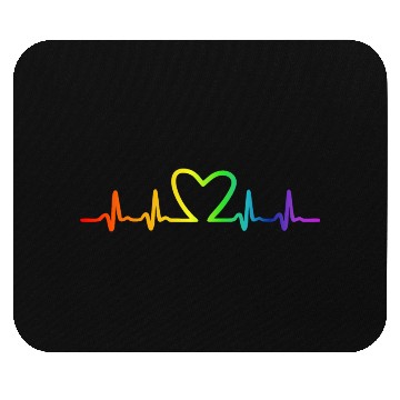 Discover LGBT Pride Rainbow Heartbeat Mouse Pads