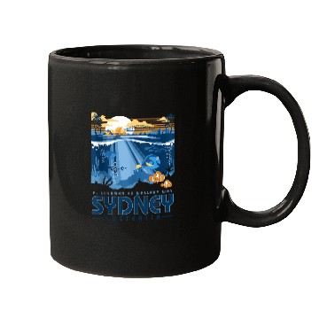 Discover Disneyss Pixars Finding Nemo Sydney Australia Poster Mugs