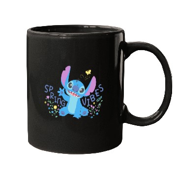 Discover Disney Stitch with Flowers Butterfly Easter Spring Vibes Mugs