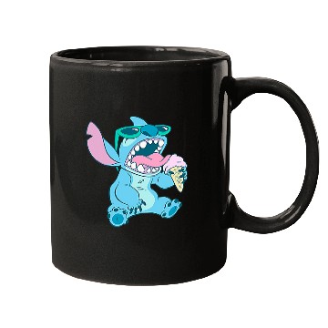 Discover Disney Lilo & Stitch Eating Ice Cream Retro Pocket Logo Mugs