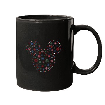 Discover Disney Mickey Mouse Icon Christmas Holiday Lights Snowflakes Mugs