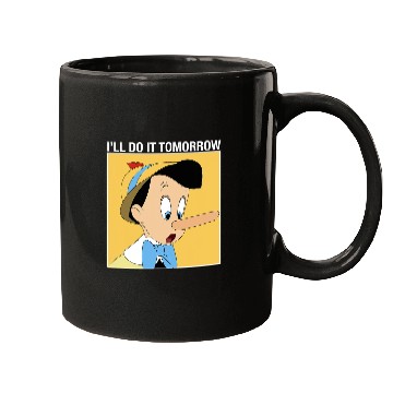 Discover Disney Pinocchio I'll Do It Tomorrow Mugs