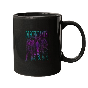 Discover Disney Descendants Group Gradient Outline Poster Mugs