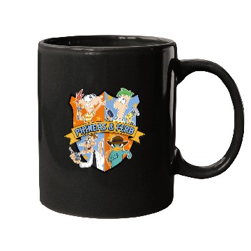 Discover Disney Phineas And Ferb Main Characters Emblem Logo Mugs