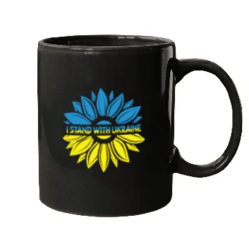 Discover I Stand With Ukraine Sunflower Ukrainian Flag Mugs