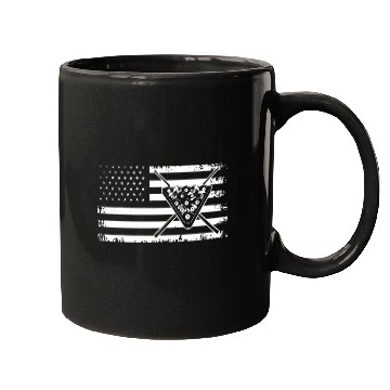 Discover Billiards American Flag Cue Pool Balls Billiard Player Gift Mugs