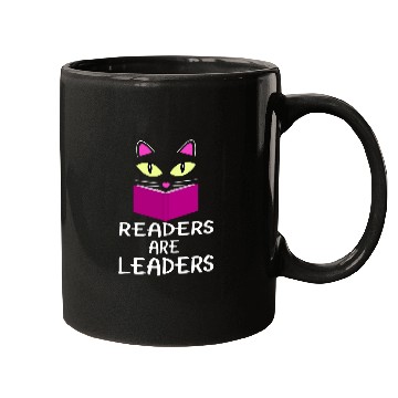 Discover Cute Kitty Cat Face Readers Are Leaders Mugs