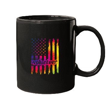 Discover Volunteer US Flag Voluntary Worker Volunteering Mugs