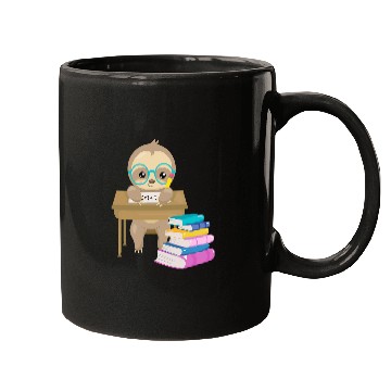 Discover Cute Sloth Glasses Reading School Book Writing Math Desk Mugs