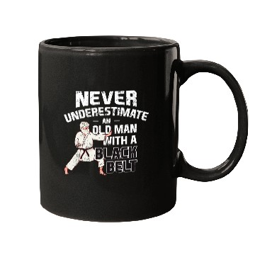 Discover Underestimate Never An Old Man With Black Strap Mugs