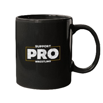 Discover Support Pro Wrestling Smark Fan Distressed Logo Mugs