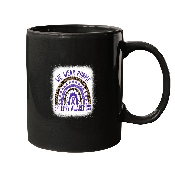 Discover We Wear Purple Leopard Rainbow For Epilepsy Awareness Mugs