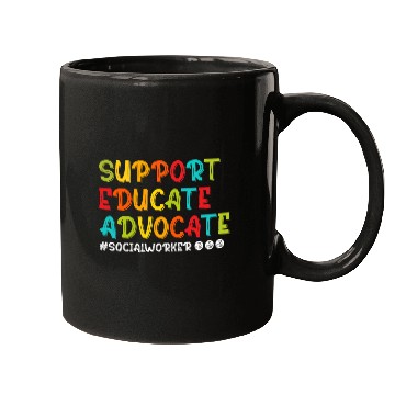 Discover Support Educate Advocate Proud Social Worker Mugs