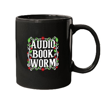Discover Audio Book Worm Funny Floral Elements Design Mugs
