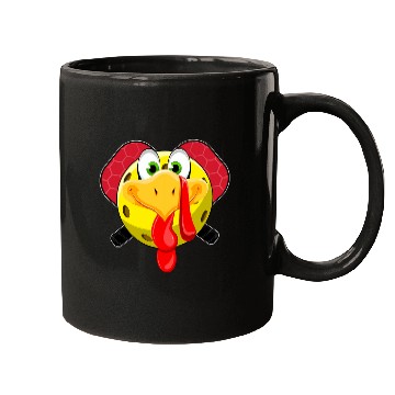 Discover Funny Turkey Face Pickleball Ball Fall Vibes Thanksgiving Mugs