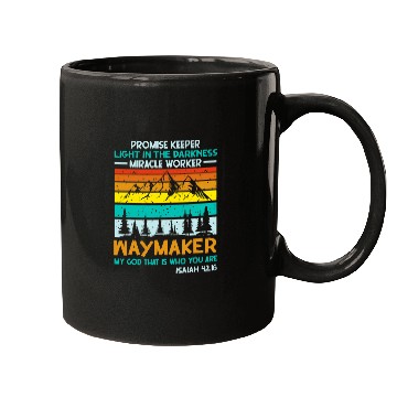 Discover Waymaker Promise Keeper Miracle Worker Retro Christian Mugs