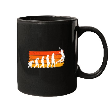 Discover Badminton Racket Badminton Player Evolution Shuttlecock Mugs