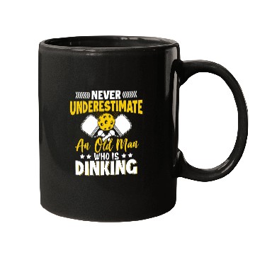 Discover Funny Pickleball Dinking Old Man Graphic Pickleball Player Mugs