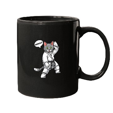 Discover Karate Cat Black Belt Martial Art Training Taekwondo Mugs