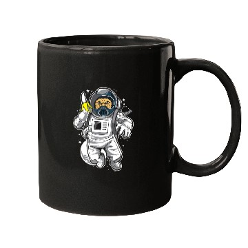 Discover Astronauts Chimpazee astronaut with banana Mugs