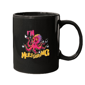 Discover CF Coffee Funny Coffee Multitasking Squid Octopus Mugs