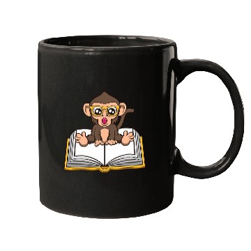 Discover Funny Monkey Book Reading Ape Literature Mugs