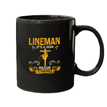 Discover Lineman Lineworker Electric Cable Powerline Worker 1 Mugs