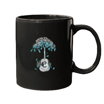 Discover Guitarist Acoustic Guitar Tree of Life Guitar Player Nature Mugs