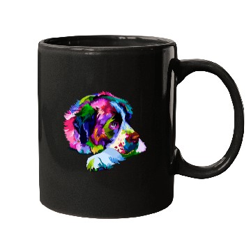 Discover Dog Saint Bernard Colorful Saint Bernard Dog Art Graphic Mugs