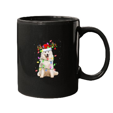 Discover Dog Samoyed Lover xmass Lighting Santa Samoyed Christmas Mugs