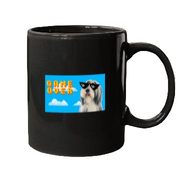 Discover 8Bit Game Over Bearded Collie Mugs