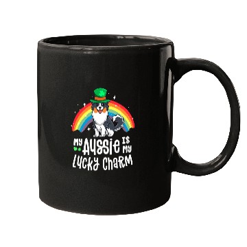 Discover Aussie Lucky Charm St Patricks Day Dog Australian Shepherd Mugs