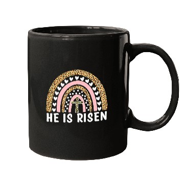Discover Christian He Is Risen Leopard Rainbow Christian Jesus Happy Easter Day Christ Mugs