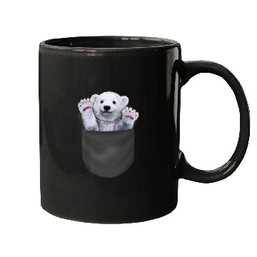 Discover Funny Bear Cute Polar Bear in Pocket Cute Bears Mugs
