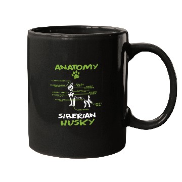 Discover Dog Husky Funny Anatomy Siberian Husky Cool Dog Lover Sarcastic Husky Mugs