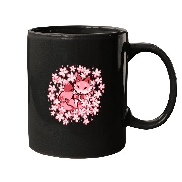Discover Fox Lover Cherry Blossom Fox Cute Pink Fox Mugs