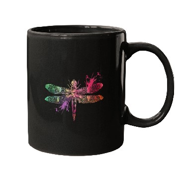 Discover Dragonfly Watercolor Splash Art Animal Lover Mugs