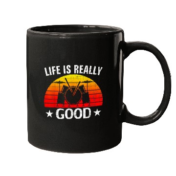 Discover Drums Drummer Retro Life Is Really Good Drum Funny Drums Love Drums Mugs